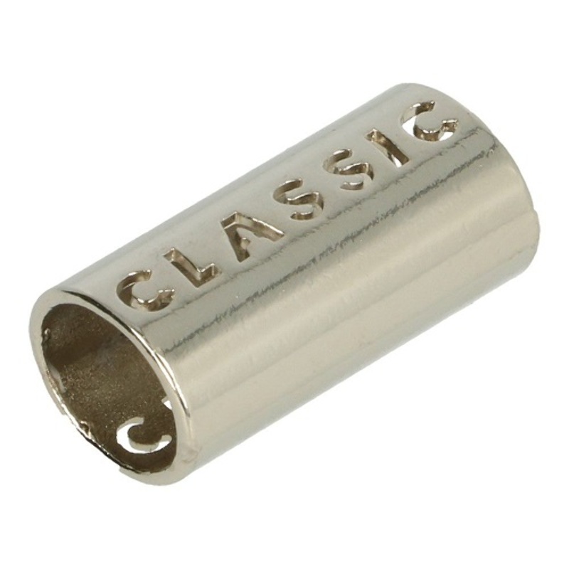 Cord end - metallic classic 8mm silver glossy