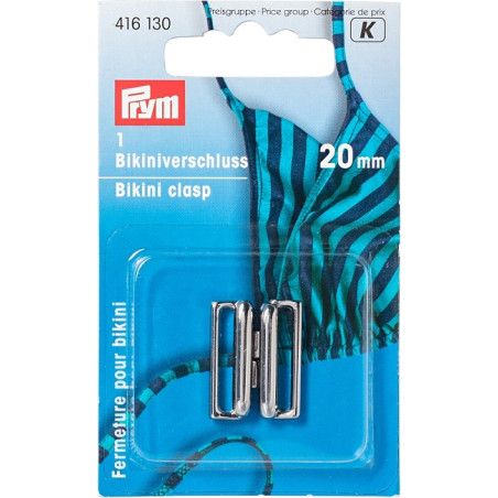 Attache bikini Prym métal argenté 20 mm