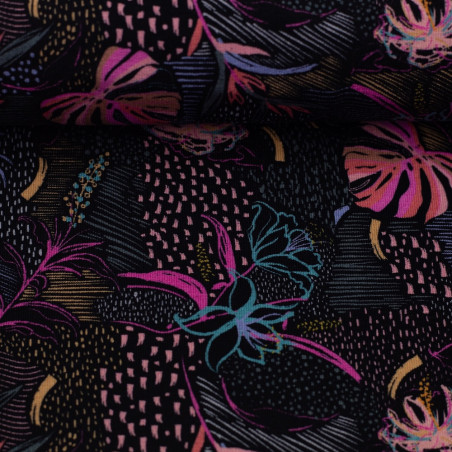 french terry modal - Fleurs Kira Noir