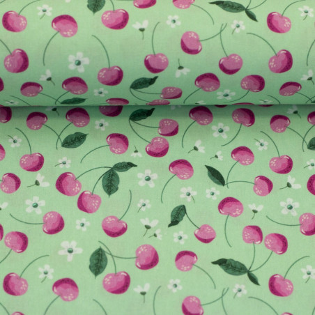Cotton - Fruits Cherries Mint