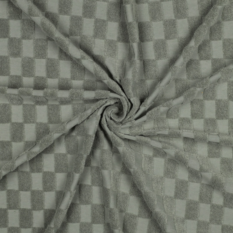 Frottee Jersey - Karo khaki Frottee Jersey - Karo khaki