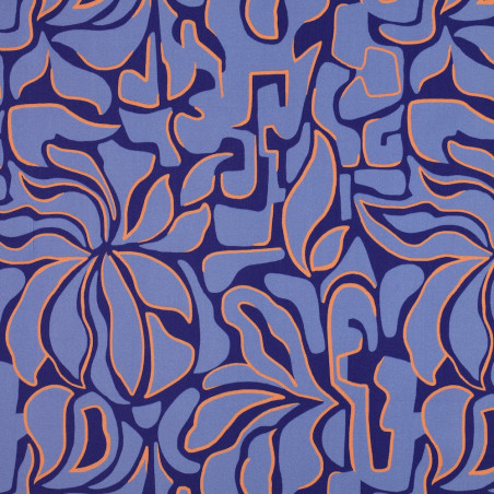 Viscose - Rosella Stretch abstrakt kobalt