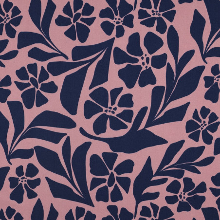 viscose - Rosella Stretch fleurs mauve
