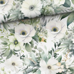 Cotton - White anemones Cotton - White anemones
