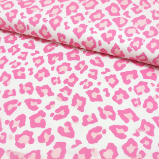 Canvas - Leopard pink on white
