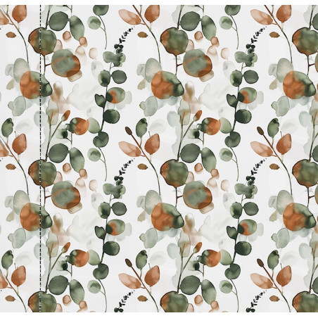 Räschte - Viscose - Aquarell leafes offwhite 40cm