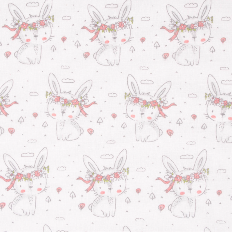 Wachstuch acryl - Chic Bunny weiss Wachstuch acryl - Chic Bunny weiss