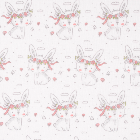 Wachstuch acryl - Chic Bunny weiss