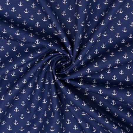 Cotton - small anchor dark blue (v)