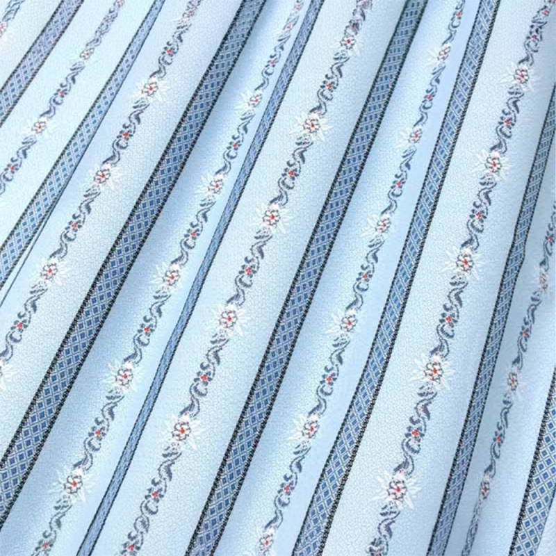 Baumwolljacquard - Edelweiss Streifen hellblau Baumwolljacquard - Edelweiss Streifen hellblau