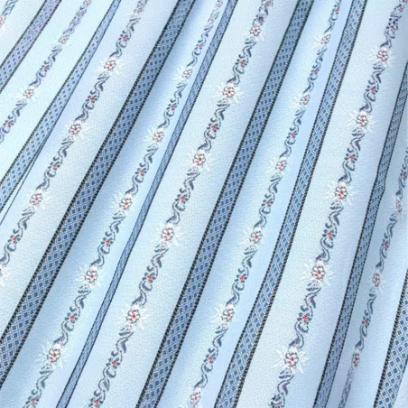 Jacquard de coton - Rayures Edelweiss bleu clair