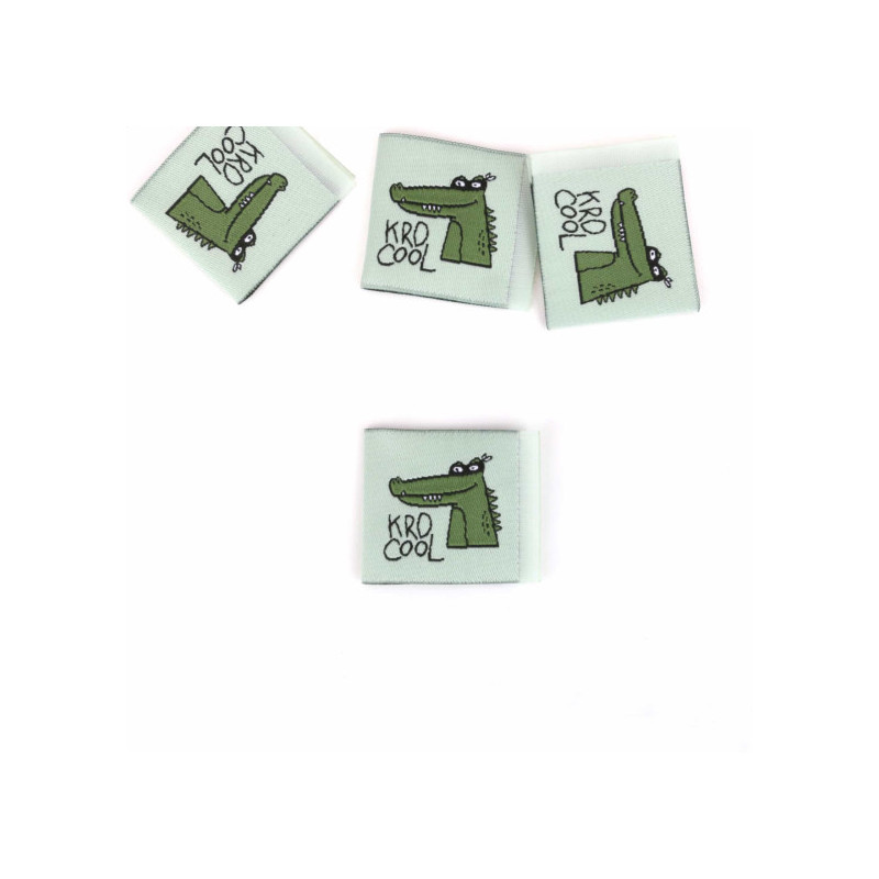 Woven Label - Crocodile Kro Cool green Woven Label - Crocodile Kro Cool green