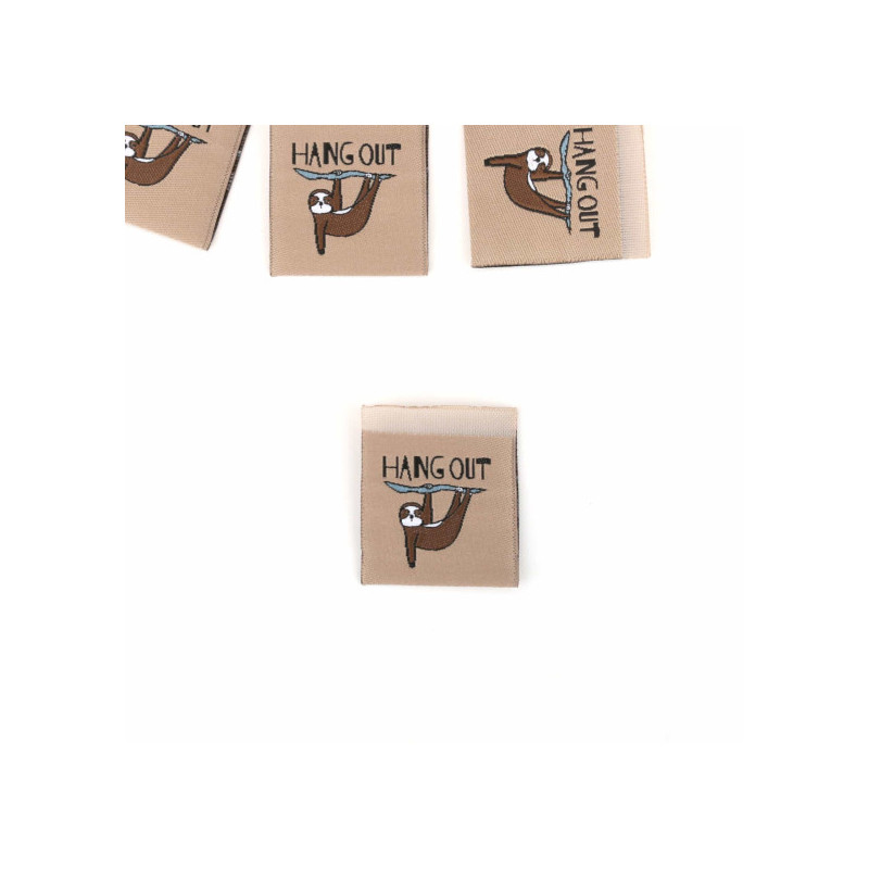 Woven Label - Hang Out Sloth beige Woven Label - Hang Out Sloth beige