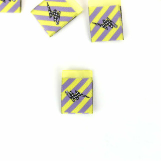 Woven Label - Blitz hellgelb / flieder