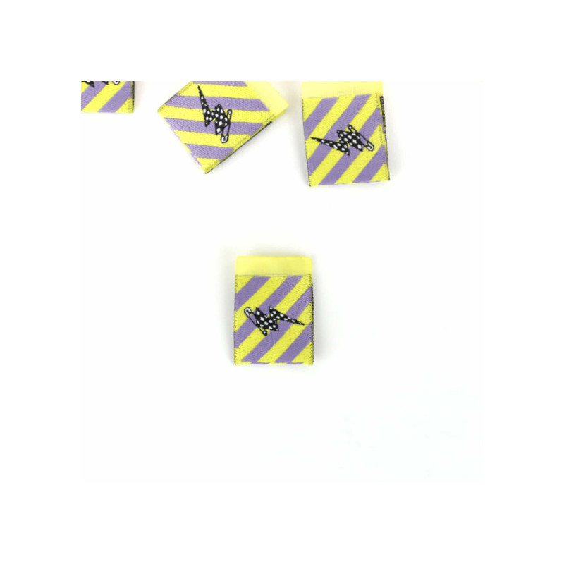 Étiquette tissée - Blitz jaune clair/lilas Étiquette tissée - Blitz jaune clair/lilas