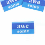 Woven Label - Awesome blau Woven Label - Awesome blau