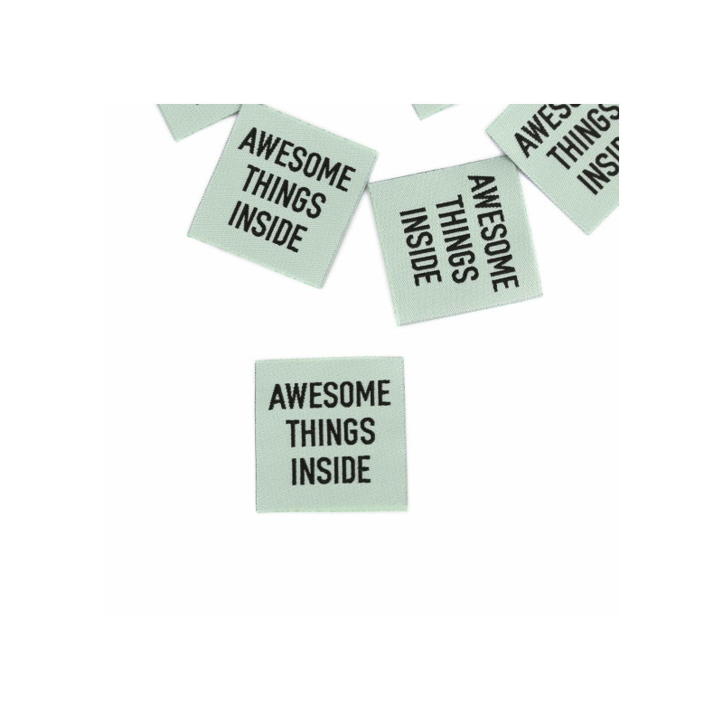 Woven Label - Awesome things inside hellgrün Woven Label - Awesome things inside hellgrün