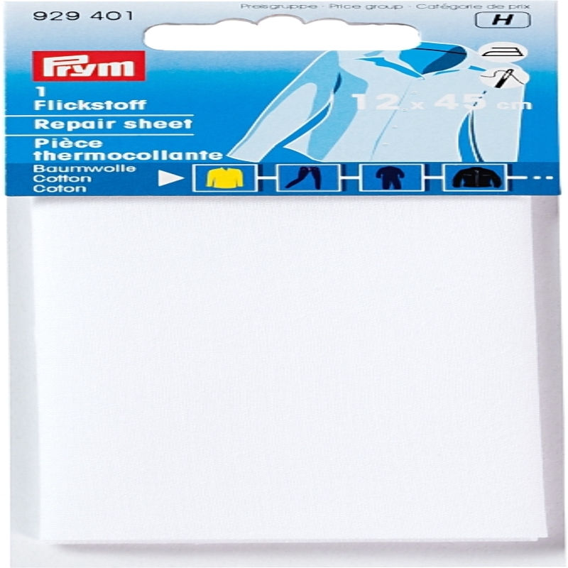 Iron-on patch fabric CO, white (401)