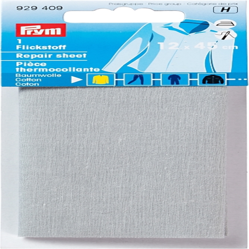 Iron-on patch fabric CO, light grey (409)
