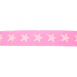 Gummiband mit Sternen 40mm zartrosa auf rosa