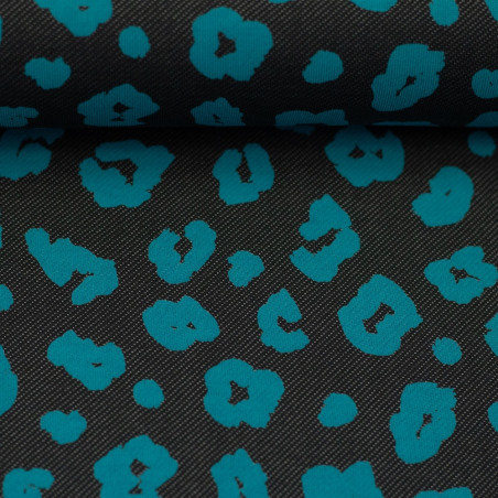 Denim jersey - Leo dark grey / aqua