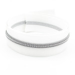Fermeture éclair sans fin YKK 6 mm en métal blanc/argent