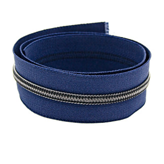 Endless zipper YKK 6mm metal marine/gunmetal