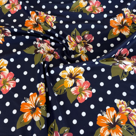 performance jersey - Swimsuit Flower Dots navy