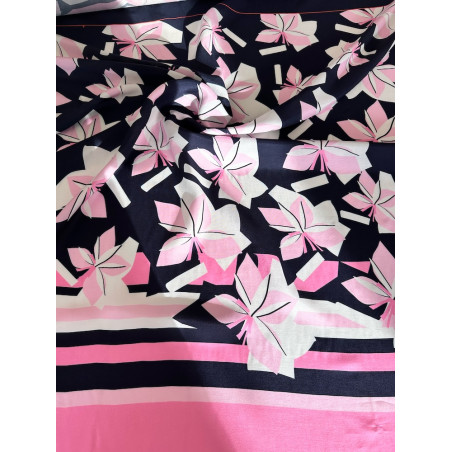 Viscose - Blumen abstrakt navy - Rapport 90cm
