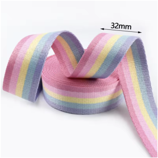 32mm webbing - Pastel rainbow