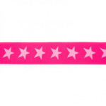 Elastic band with stars 40mm pink on pink