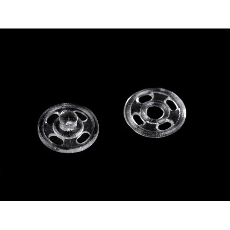 Plastic snap fastener for sewing on, 7mm, transparent - 1 pair