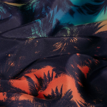 Swim trunk fabric - palm trees, navy