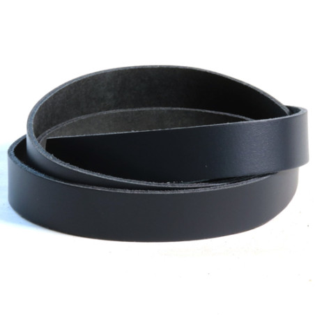 Leather strap - 38mm black 130cm