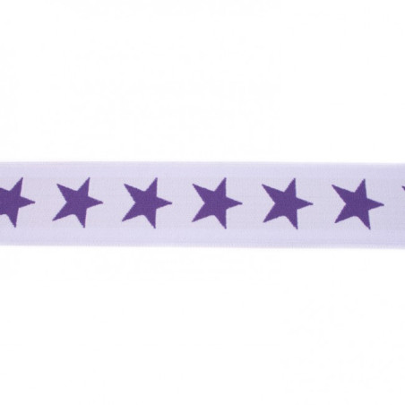 Gummiband mit Sternen 40mm lila auf flieder