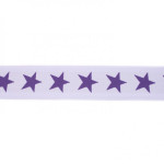 Elastic ribbon with stars 40mm purple on lavender