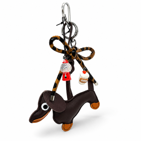 Bag Charm - Dachshund Leo Bow