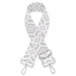 Finished bag strap - Boho diamond grey / ecru Finished bag strap - Boho diamond grey / ecru