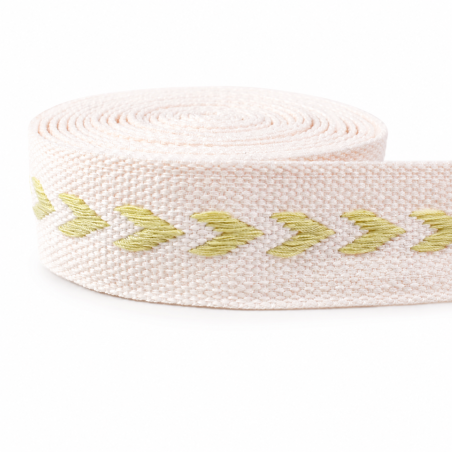 Webbing 38mm - Heart Arrows light pink