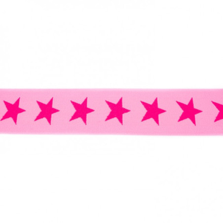 Gummiband mit Sternen 40mm pink auf rosa