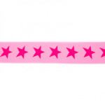Elastic band with stars 40mm pink on pink