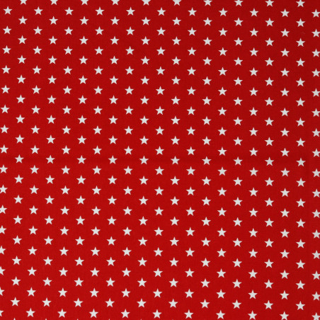 Popeline de coton - étoiles rouges (v)