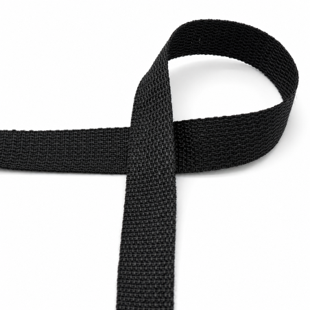 Sangle de sac en polyester 25 mm - noire
