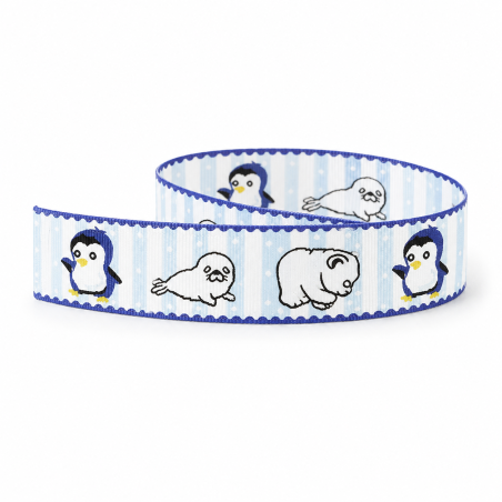 Webband - Eisbär, Pinguin, Seehund hellblau