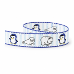 Webband - Eisbär, Pinguin, Seehund hellblau