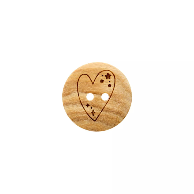 Holzknopf 12mm - Herz