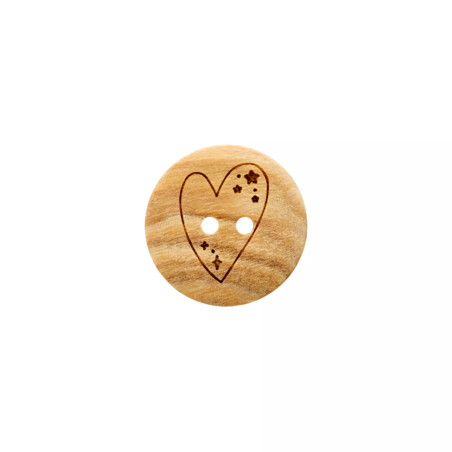 Wooden button 12mm - heart