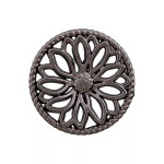 Metal button eyelet 25mm - flower titanium