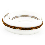 Endless zipper YKK 6mm metal white/antique brass
