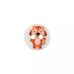 Polyesterknopf 12mm - Tiger weiss